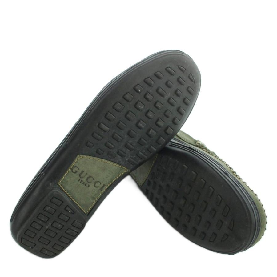 GUCCI（グッチ） ホースビット ローファー スエード 36.5 緑 グリーン