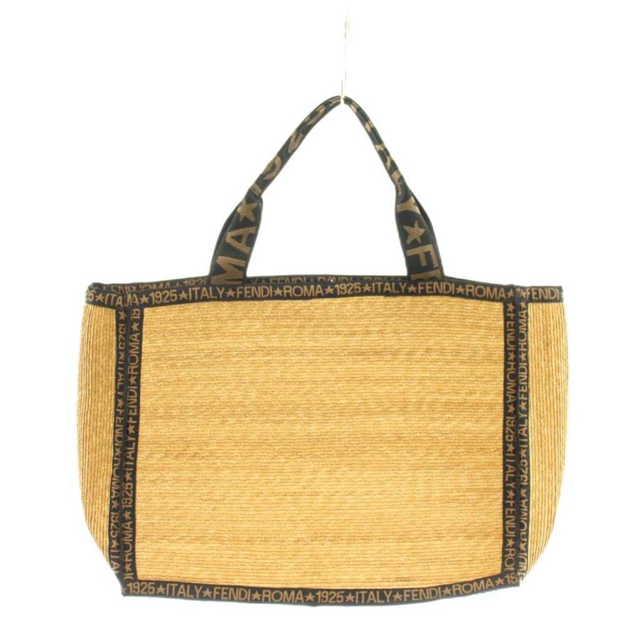 FENDI（フェンディ） かごバッグ トートバッグ ロゴ ベージュ 黒 