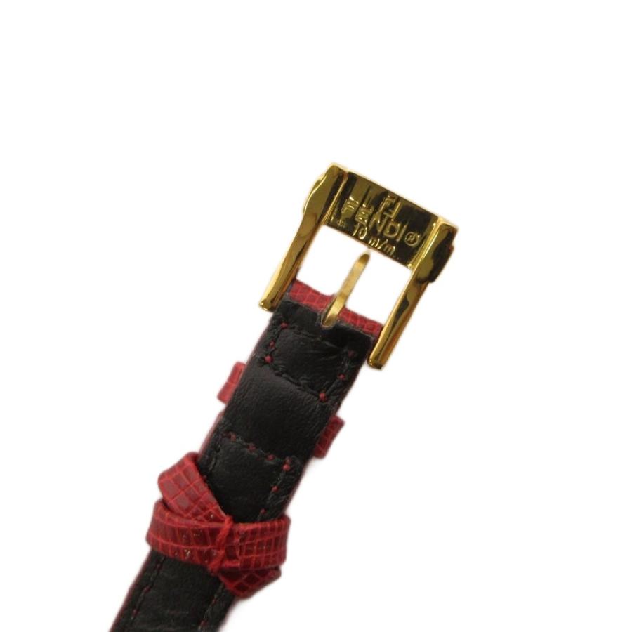 FENDI 腕時計 ブラック レッド FENDI（フェンディ） ベルトブレスレット 腕時計替えベルト レザー 10m