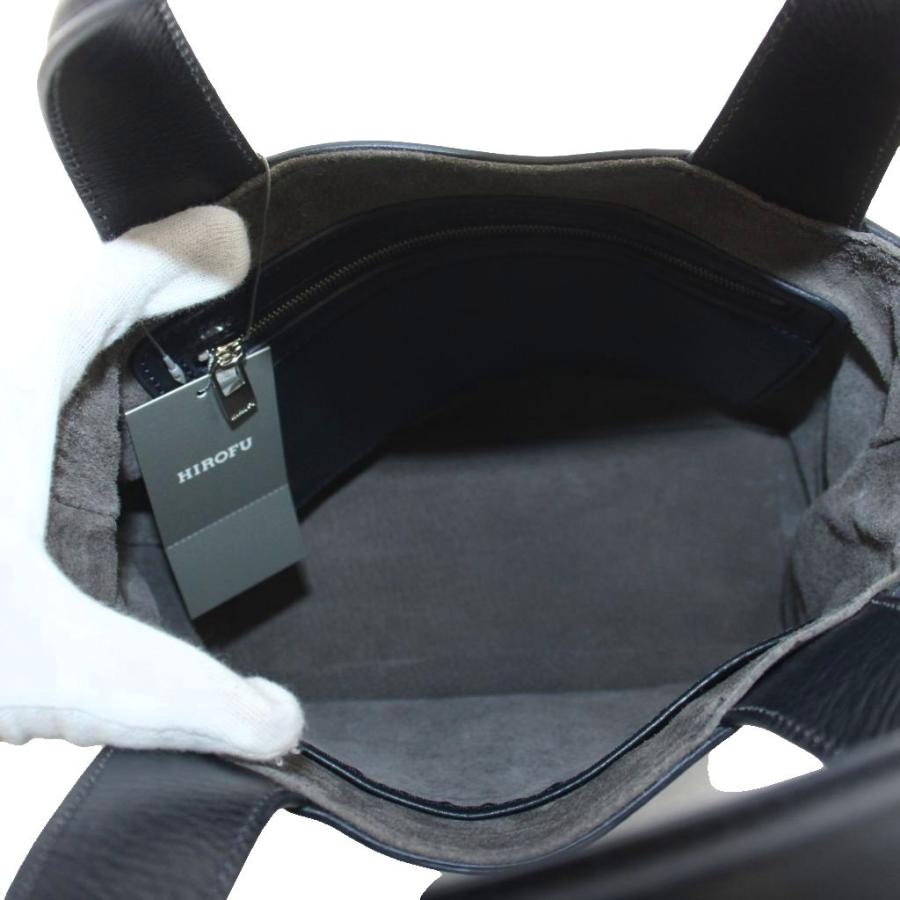 未使用品 ヒロフ HIROFU ハンドバッグ トートバッグ ロゴ レザー 黒