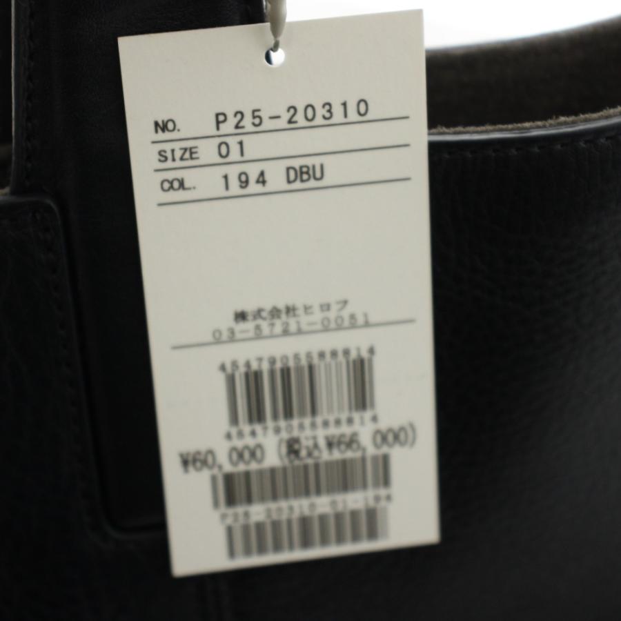 未使用品 ヒロフ HIROFU ハンドバッグ トートバッグ ロゴ レザー 黒