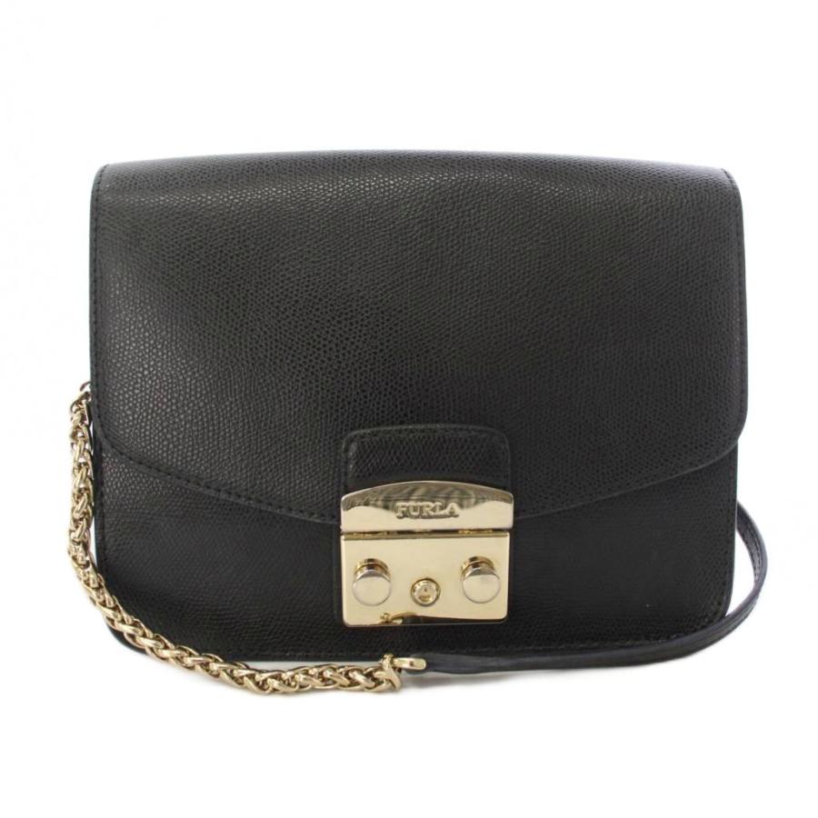 FURLA（フルラ） メトロポリス ショルダーバッグ チェーン レザー 黒