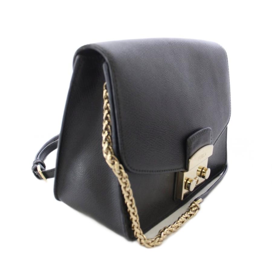 FURLA（フルラ） メトロポリス ショルダーバッグ チェーン レザー 黒