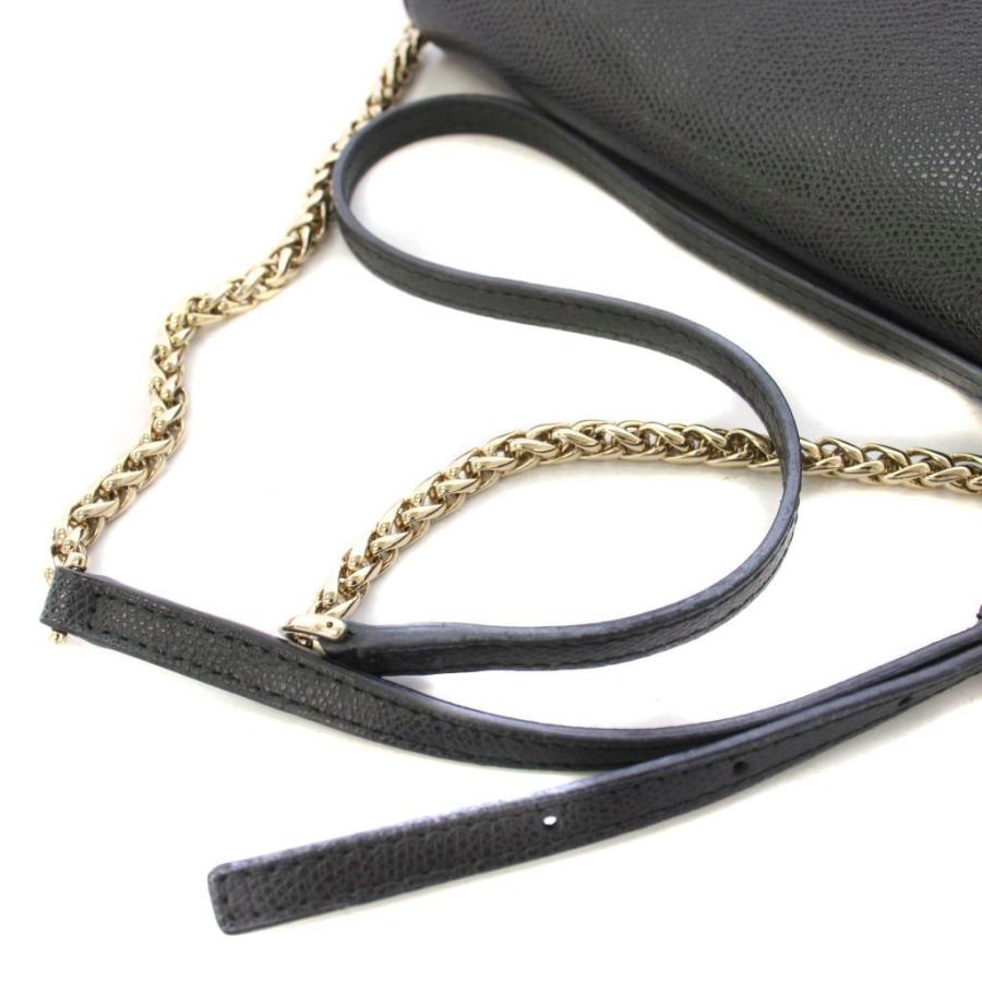 me111【美品】FURLA フルラ メトロポリス　珍しいゴールドチェーン FURLA（フルラ） メトロポリス ショルダーバッグ チェーン レザー 黒