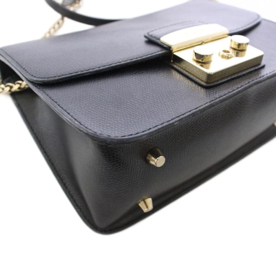 FURLA（フルラ） メトロポリス ショルダーバッグ チェーン レザー 黒