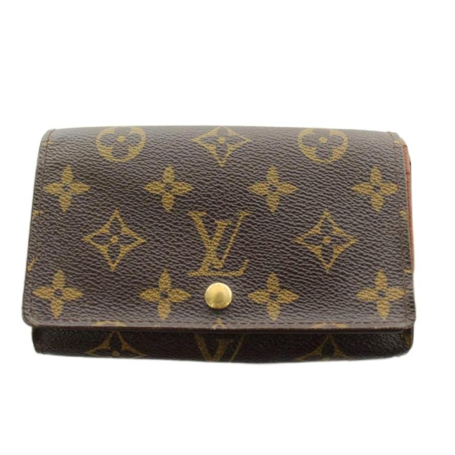 新型ルイヴィトン　二つ折り財布　ポルトフォイユ　トレゾール　モノグラム　茶　L字 LOUIS VUITTON（ルイ・ヴィトン） ポルトフォイユ トレゾール