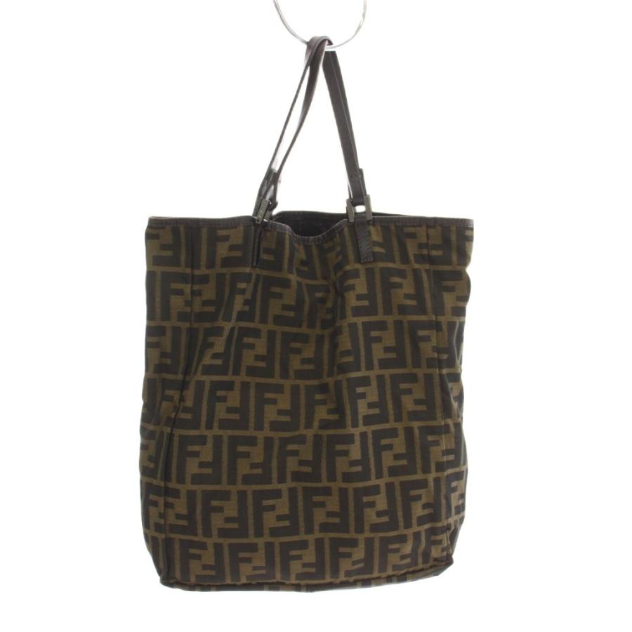 FENDI（フェンディ） ズッカ柄 トートバッグ ハンドバッグ ブラウン