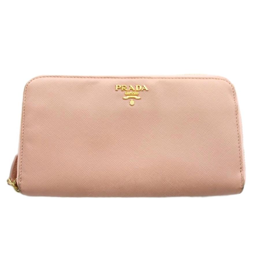 PRADA（プラダ） 長財布 ラウンドファスナー 小銭入れ レザー ピンク