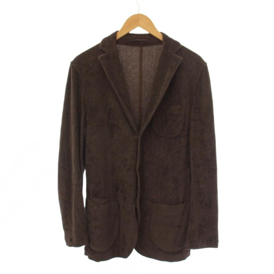 【美品】LARDINI ラルディーニ テーラードジャケット パイル イタリア製 ラルディーニ LARDINI パイル地 テーラードジャケット M 茶 JGGM50 /BM