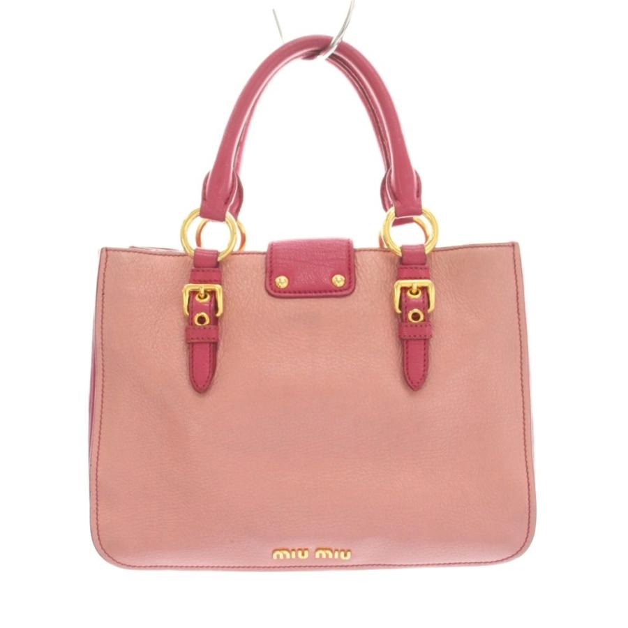 miu miu（ミュウミュウ） miumiu MADRAS マドラス レザー ハンドバッグ 