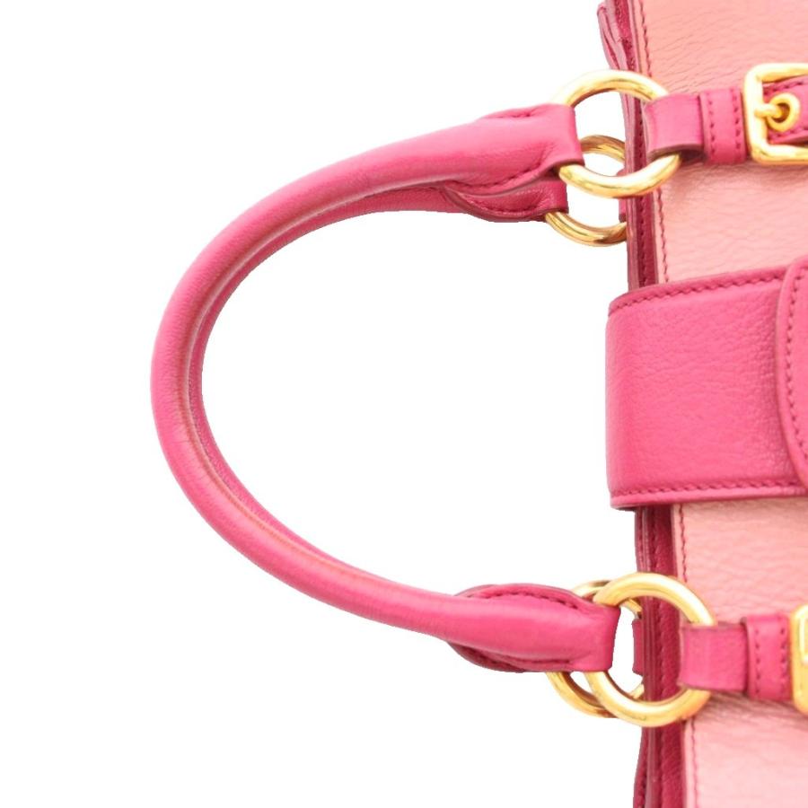 miu miu（ミュウミュウ） miumiu MADRAS マドラス レザー ハンドバッグ 