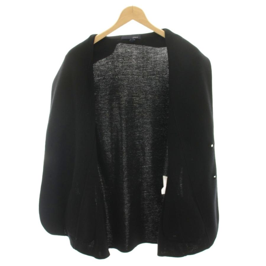 ラルディーニ LARDINI ニットジャケット シングル ウール S 黒