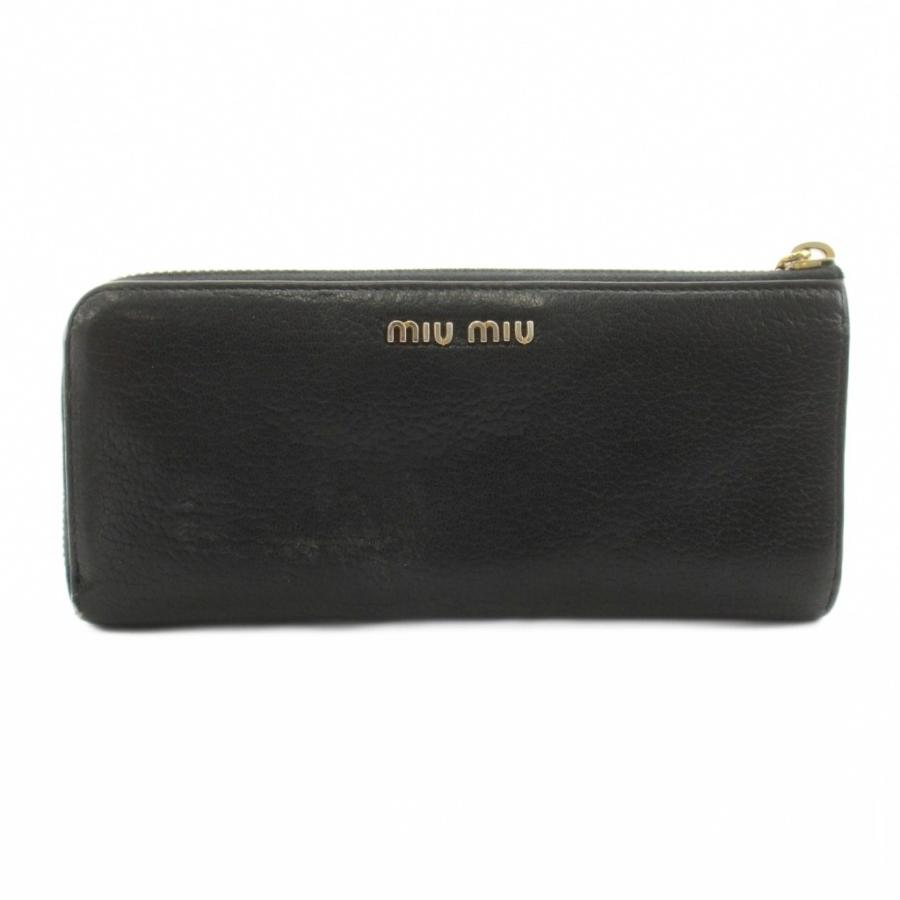 miu miu（ミュウミュウ） 長財布 ウォレット L地ファスナー レザー 
