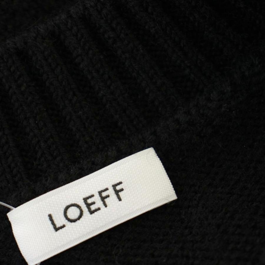 LOEFF ロエフ 5ゲージ ダメージ加工 ニット ウール セーター 長袖 0 黒