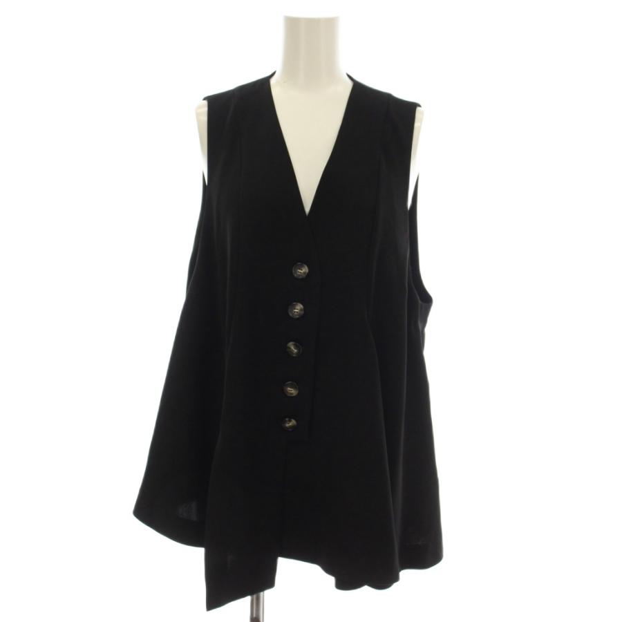 エンフォルド ENFOLD 25AW FLARE VEST ベスト ジレ 38 黒 ブラック 