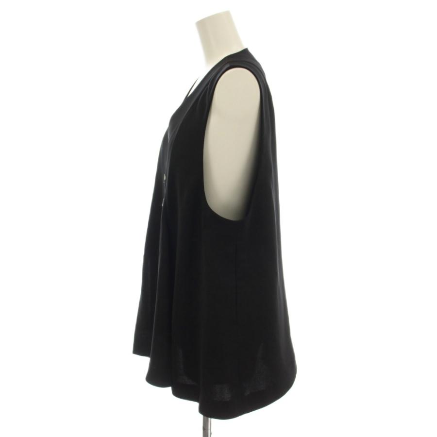 エンフォルド ENFOLD 25AW FLARE VEST ベスト ジレ 38 黒 ブラック 