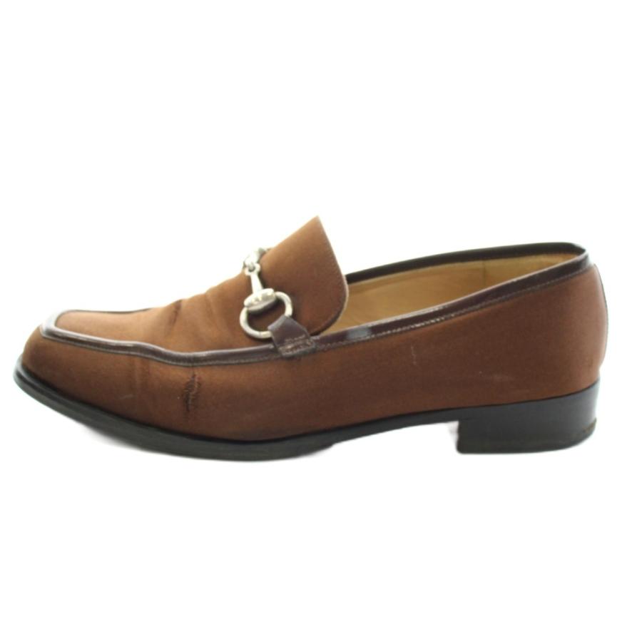 美品 GUCCI ブラウンレザー ビット付きローファー GUCCI（グッチ） ホースビット ローファー モカシン 7.5 茶 ブラウン