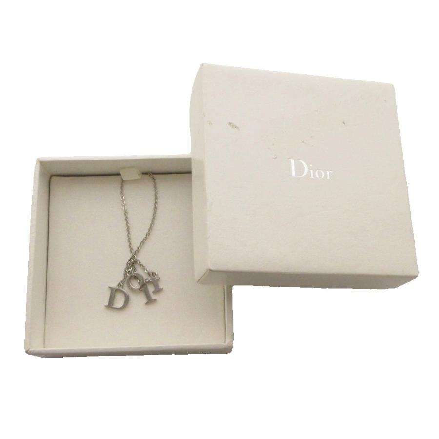 ディオール Dior ロゴチャームブレスレット CDロゴ メッキ シルバー
