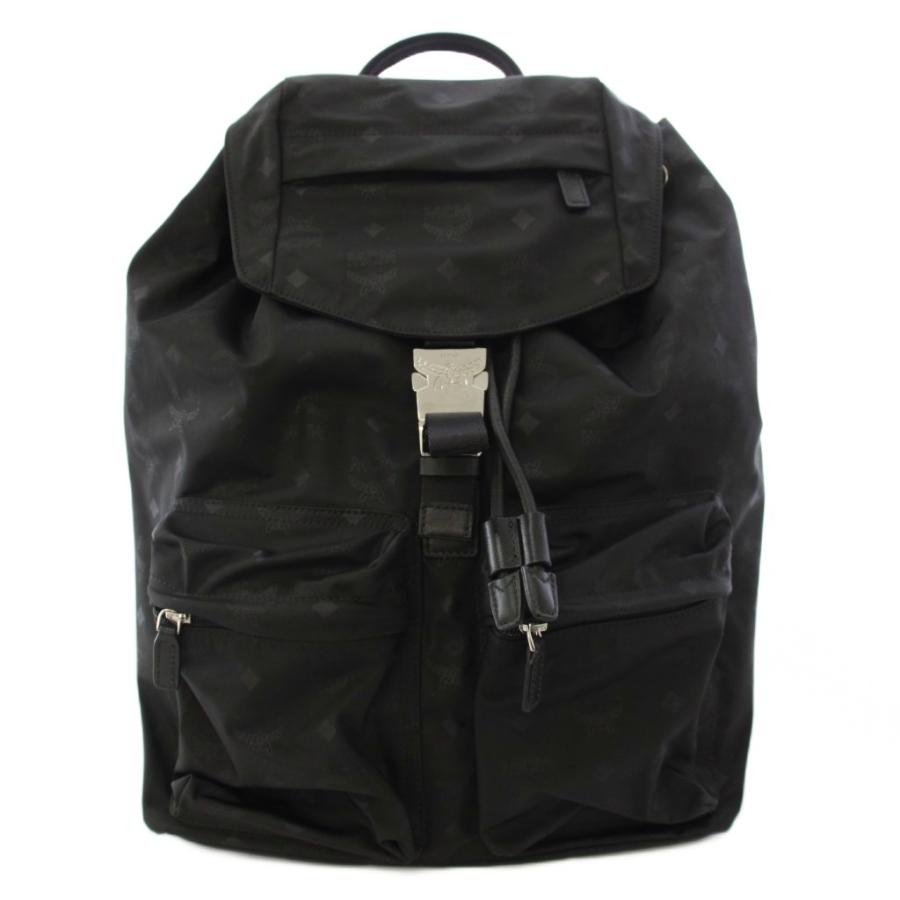 エムシーエム MCM リュックサック デイパック ナイロン 総柄 黒