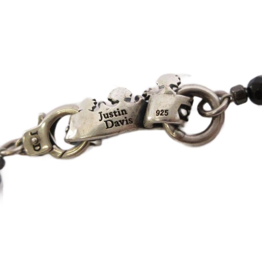 Justin DavisブレスレットSV925オニキスプレスレット ジャスティンデイビス Justin Davis ブレスレット クロス silver925