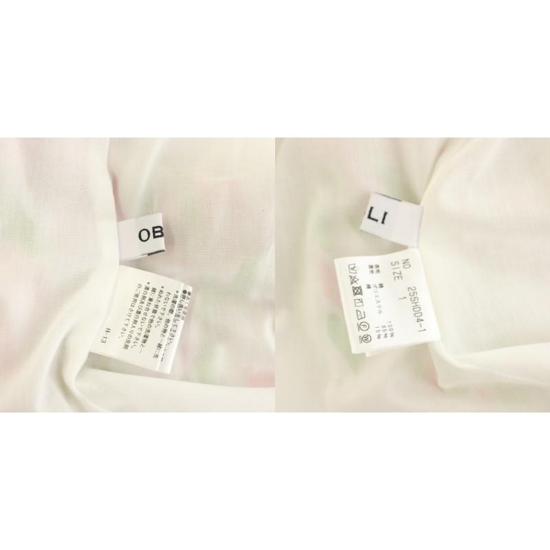 オブリ OBLI 25SS ピンクグリーンティアードワンピース ロング