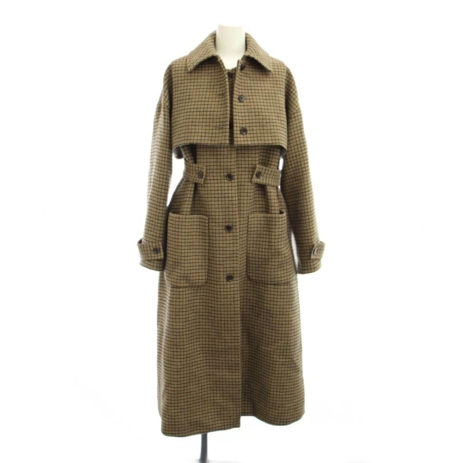 ジーユー GU ×ROKH 24AW 2ピースコート S ベージュ チェック柄 長袖 