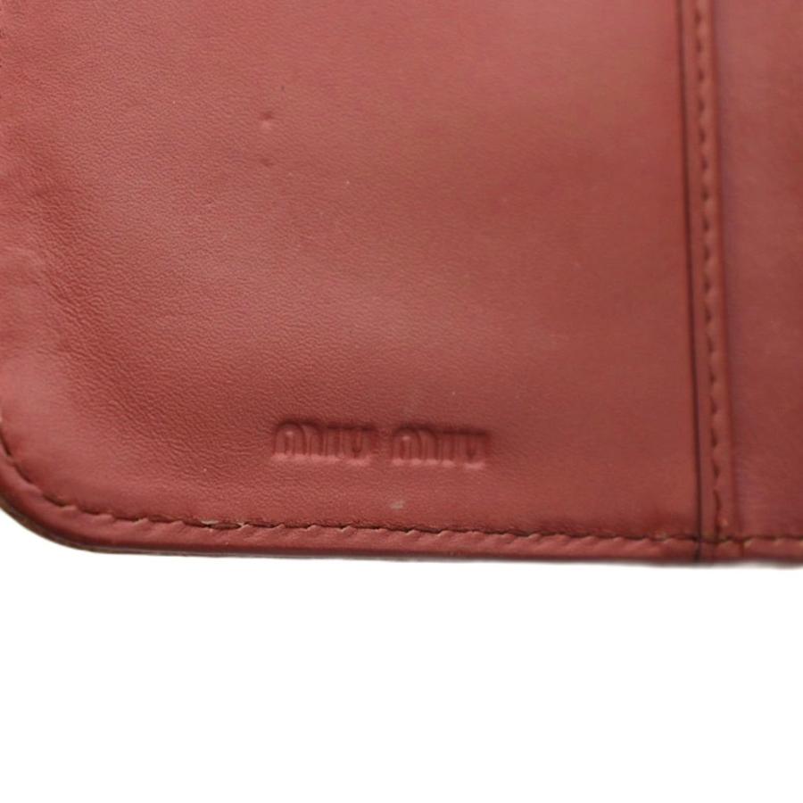 miu miu（ミュウミュウ） 財布 二つ折り 小銭入れ がま口 型押し