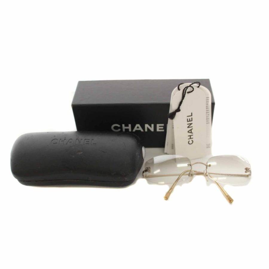 極美品 CHANEL ココマーク リムレス サングラス 4002 ブラウン CHANEL（シャネル） サングラス 眼鏡 リムレス ココマーク 金属