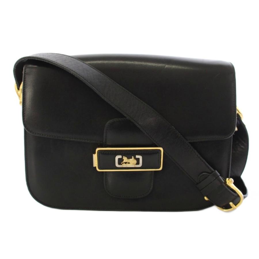 CELINE（セリーヌ） オールドセリーヌ レザー ショルダーバッグ 黒 