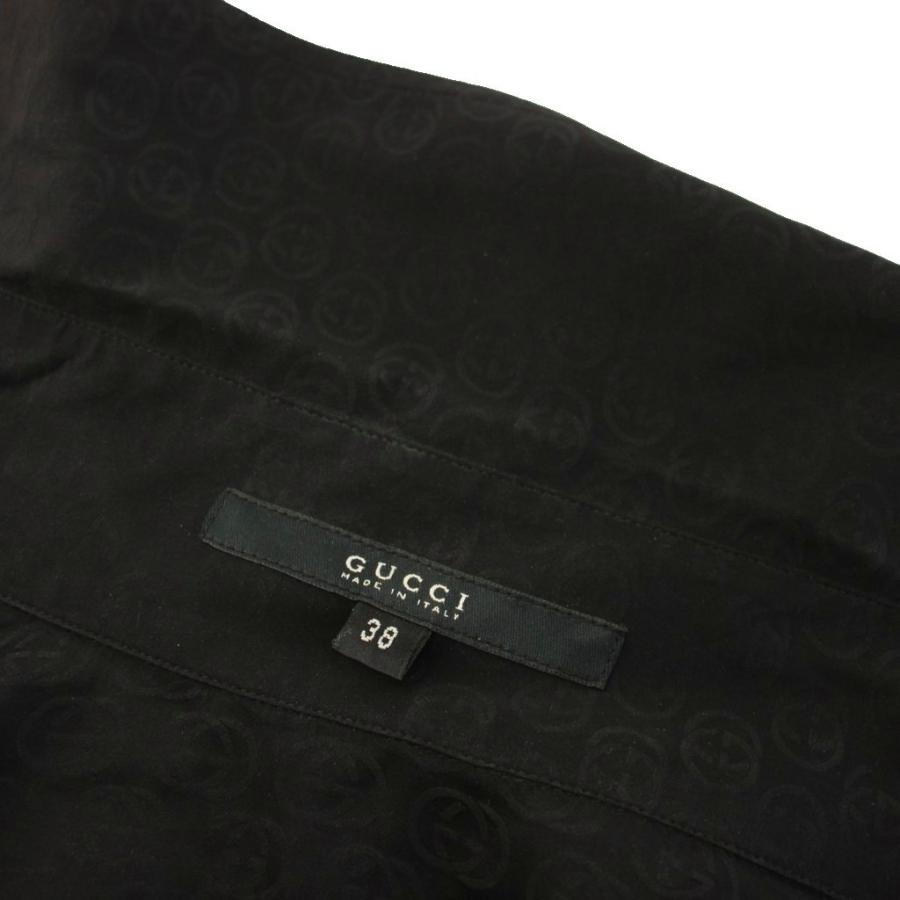 GUCCI（グッチ） トムフォード期 シャツ GG柄 シルク 長袖 38 黒 