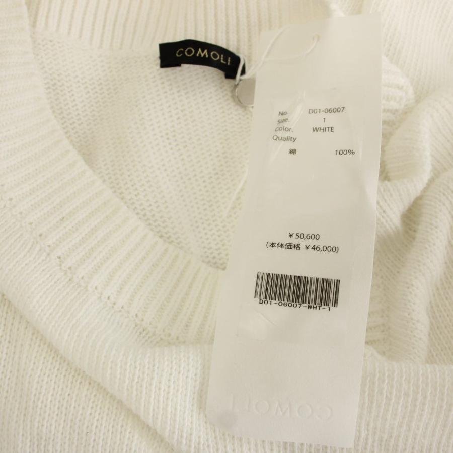 コモリ COMOLI 26SS 8G クルーネックニット セーター 薄手 長袖 1 白