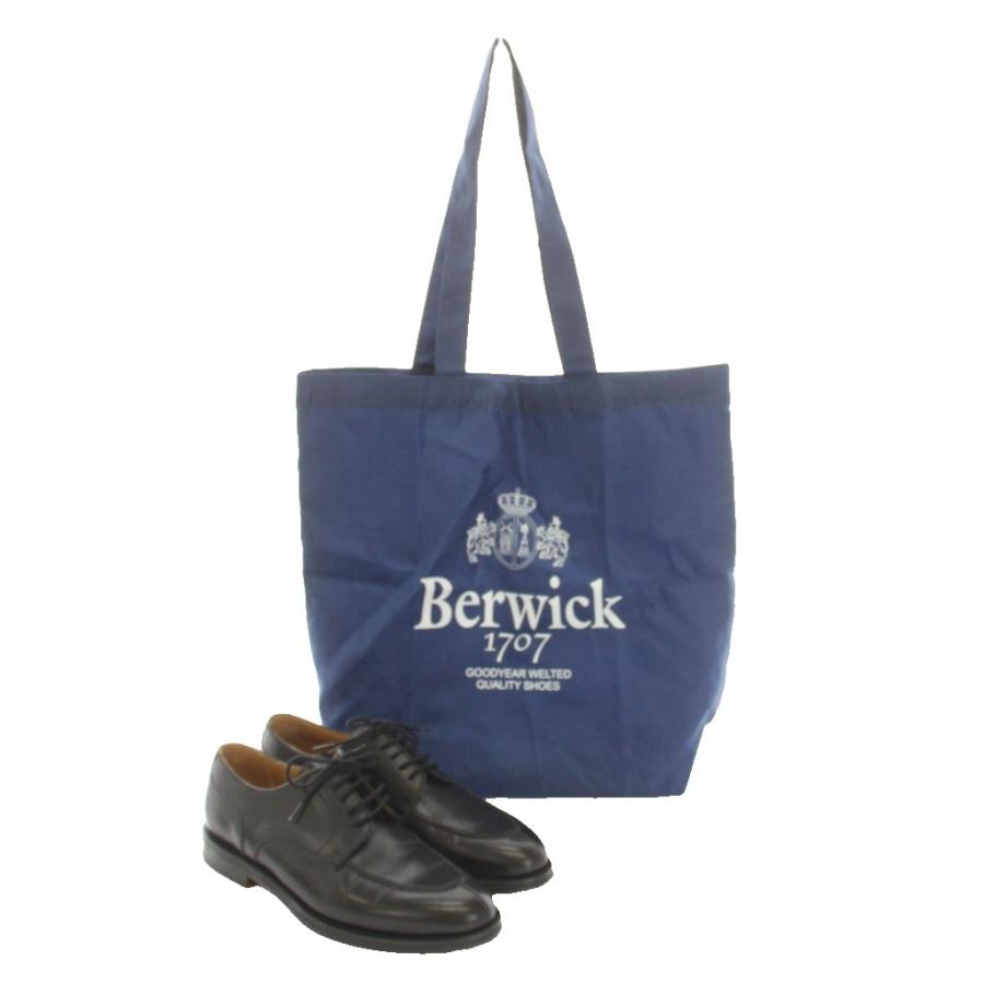 バーウィック Berwick ブラックレザーUチップシューズ ドレスシューズ
