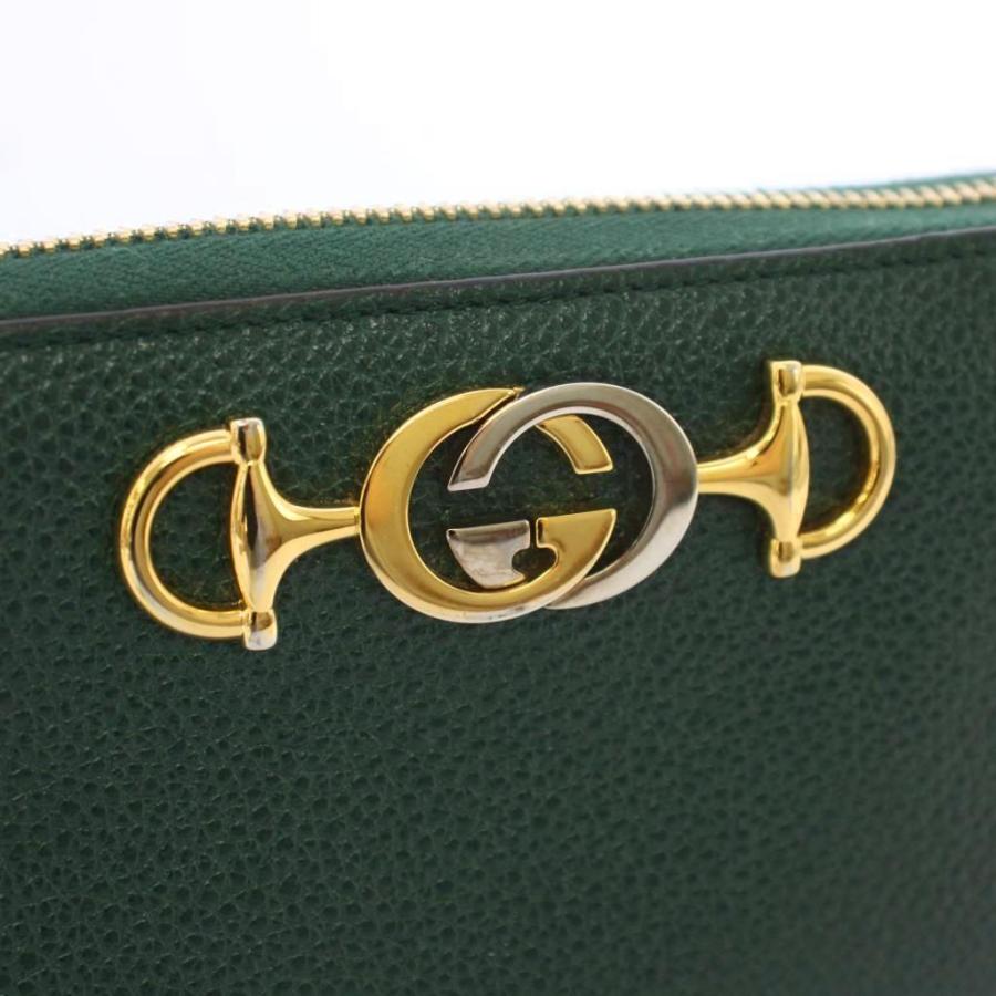 GUCCI（グッチ） ズゥミ Zumi 長財布 ラウンドファスナー レザー 緑