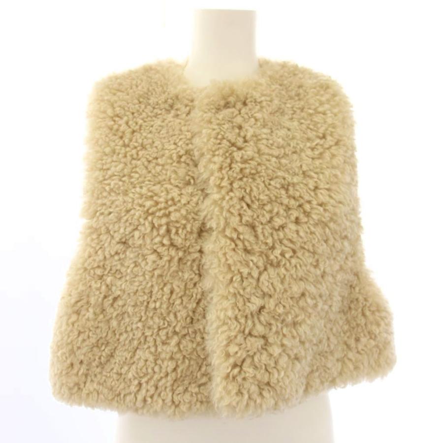 ハイク HYKE FAUX SHEARLING CROPPED VEST ベスト ジレ OSFA ベージュ