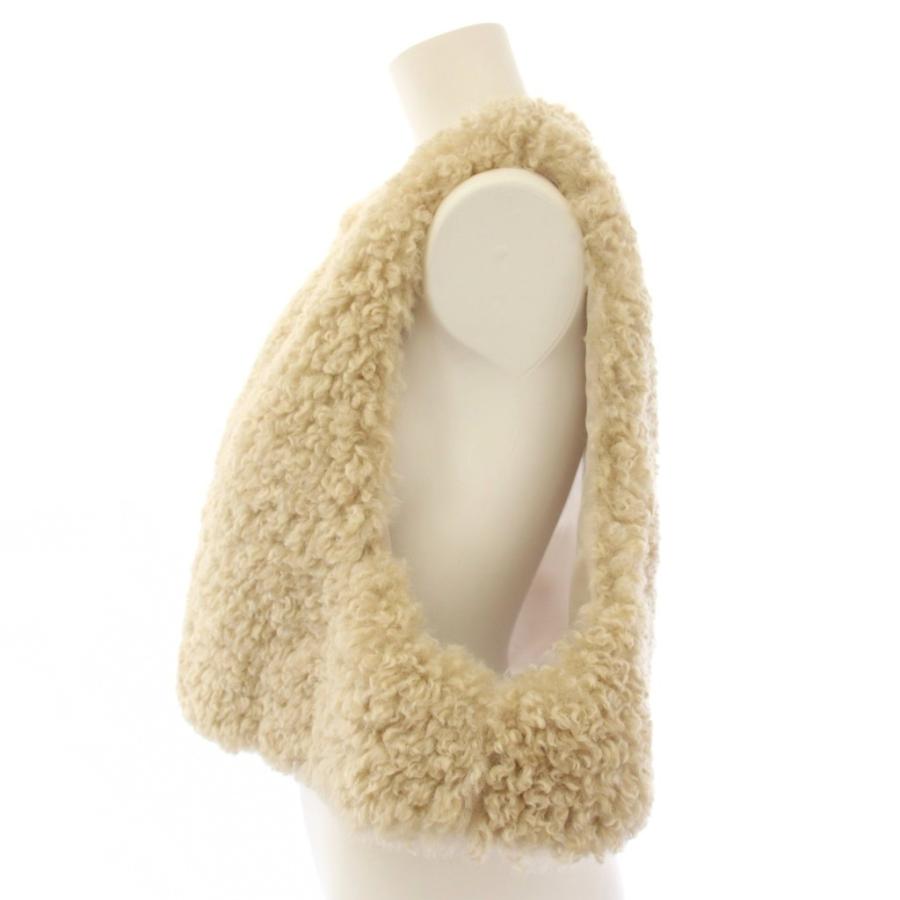 ハイク HYKE FAUX SHEARLING CROPPED VEST ベスト ジレ OSFA ベージュ