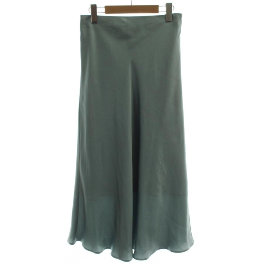 N.Natural Beauty Basic N.ナチュラルビューティーベーシック 20SS グロッシーサテンマーメイドスカート ロング丈 M ミントブルー 017-0120