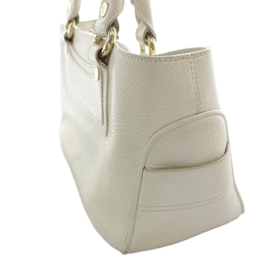 Celine セリーヌ　レザー　ブギーバッグ ホワイト　ゴールド金具 CELINE（セリーヌ） ブギーバッグ ハンドバッグ レザー 白 ホワイト