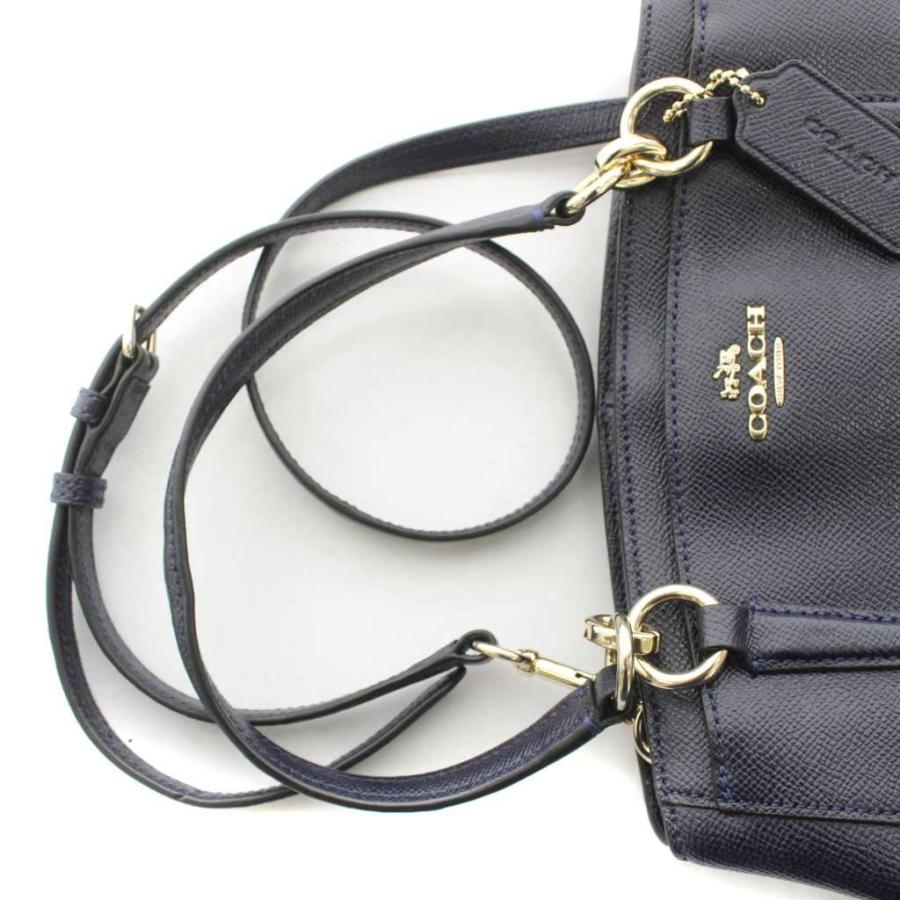 COACH（コーチ） ハンドバッグ ショルダーバッグ 2WAY レザー 紺