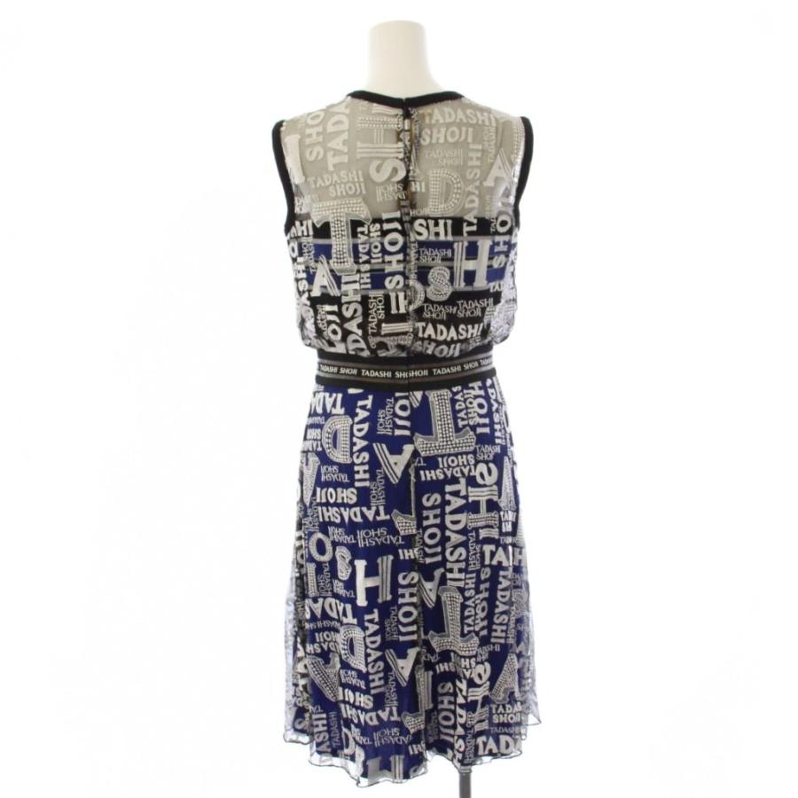 タダシショージ TADASHI SHOJI ワンピース ひざ丈 ノースリーブ ロゴ