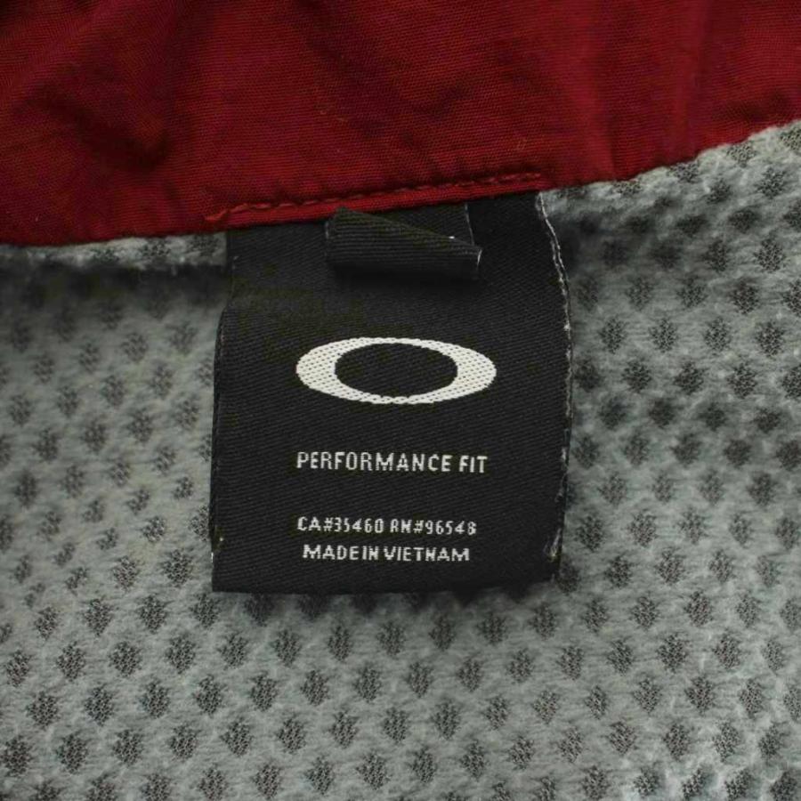オークリー OAKLEY ブルゾン ジップアップジャケット ロゴ S 赤 黒 /GG