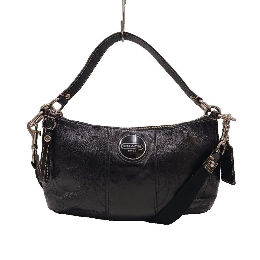COACH（コーチ） ショルダーバッグ ハンドバッグ 2way エナメル 黒
