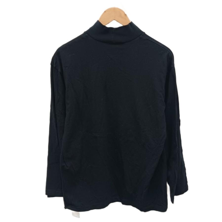 ヨウジヤマモト　ブラック ハイネック 長袖カットソー プリーツデザイン ヨウジヤマモト YOHJI YAMAMOTO I'm Free Tシャツ カットソー ロンT 黒
