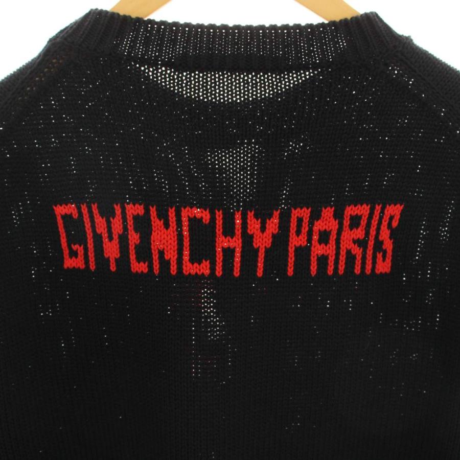 【再！お値下げ】Givenchy ロゴニットセーター 黒/赤　サイズXS ジバンシィ GIVENCHY 4Gロゴセーター 4G Logo Sweater ニット ダメージ