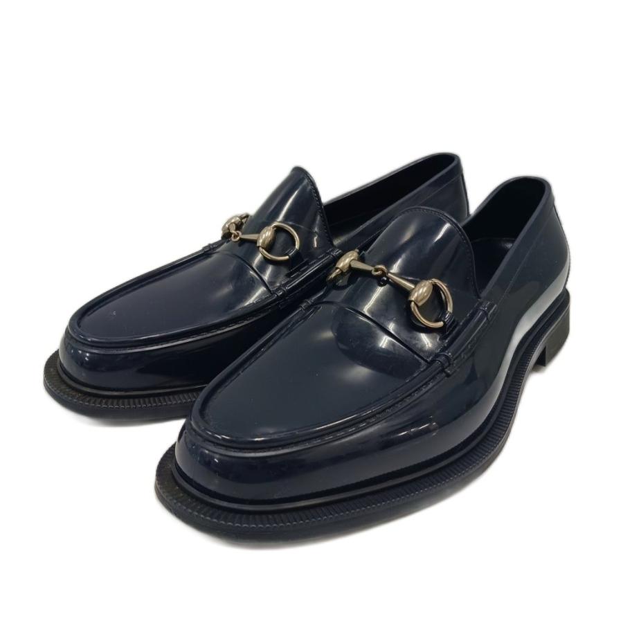 GUCCI（グッチ） ホースビット ローファー ラバー 10 紺 ネイビー /AN 