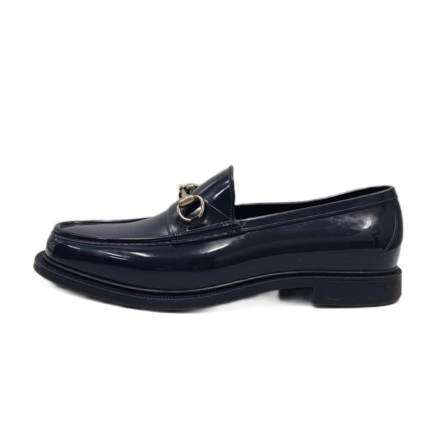 GUCCI（グッチ） ホースビット ローファー ラバー 10 紺 ネイビー /AN 