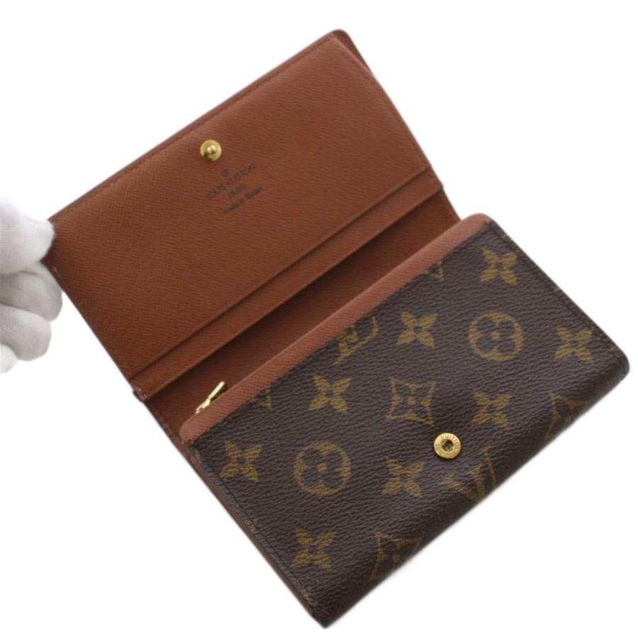 【美品】 ルイヴィトン モノグラム ポルトモネ ビエ トレゾール 二つ折り 茶 LOUIS VUITTON（ルイ・ヴィトン） モノグラム ポルトモネ ビエ