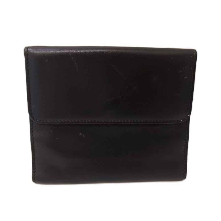 GUCCI（グッチ） GUCCI Gクリップ レザー 二つ折り財布 黒 ブラック