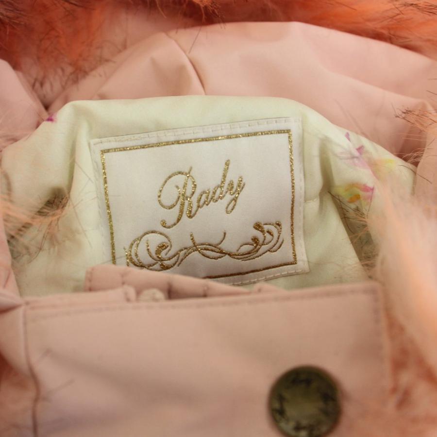 レディ Rady 中綿コート S ピンク ファー付きフード ベルト付き 