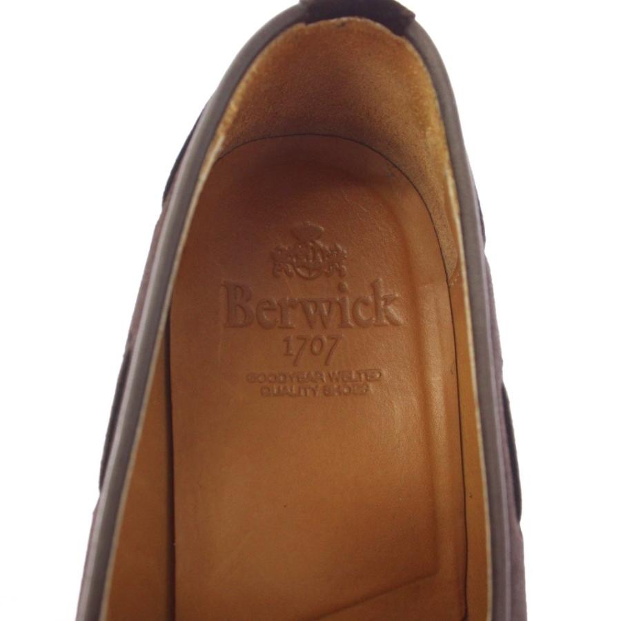 バーウィック Berwick タッセルローファー スエード 7 茶 ブラウン