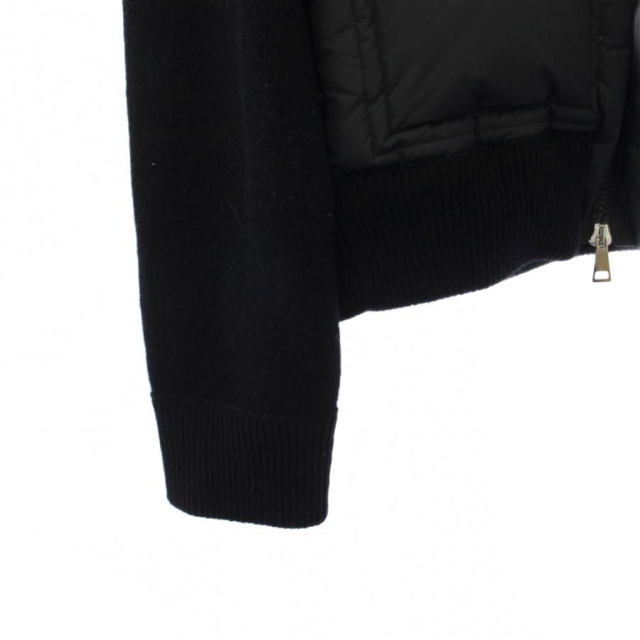 モンクレール Cardigan Tricot ニット ダウン 切替 黒 S 良品 MONCLER（モンクレール） MONCLER CARDIGAN TRICOT ダウン切替ニット